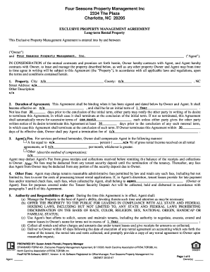 Exclusive Property Management Agreement