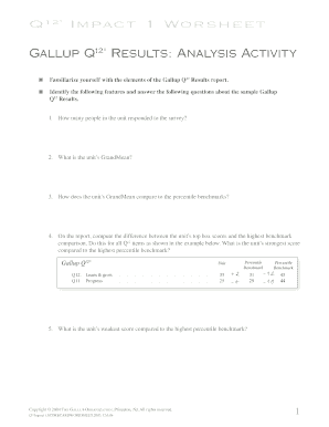 Gallup Q12 Results Analysis Worksheet