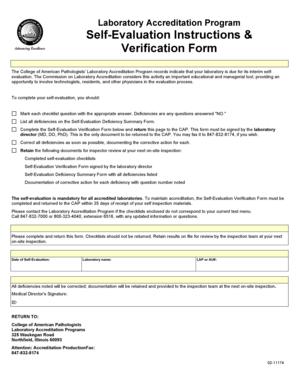 Laboratory Accreditation Self-Evaluation Form