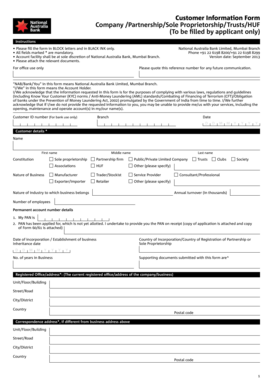 Customer Information Form