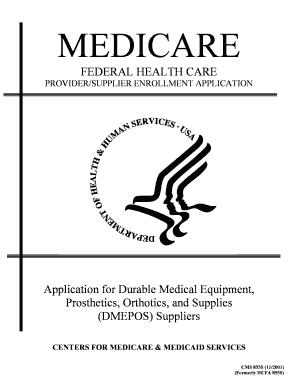 CMS 855S Form - DMEPOS Supplier Enrollment Application