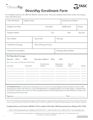 DirectPay Enrollment Form