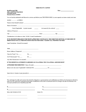 Trustee's Deed Direction Form