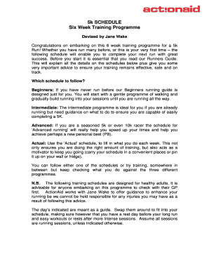 5k Training Programme