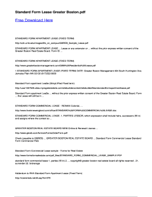 Standard Form Apartment Lease Fixed Term