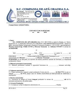 Romanian Supply Contract Template