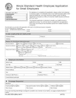 Illinois Standard Health Employee Application