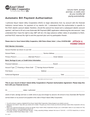 Automatic Bill Payment Authorization