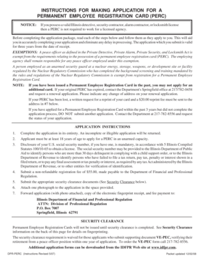 Illinois Permanent Employee Registration Card Application