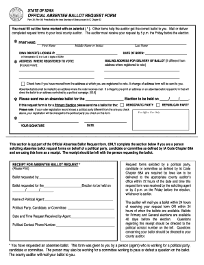 Iowa Absentee Ballot Request Form