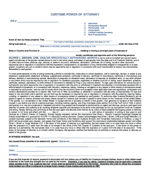 Customs Power of Attorney