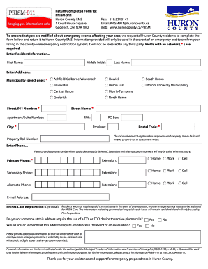 Huron County Emergency Notification Form