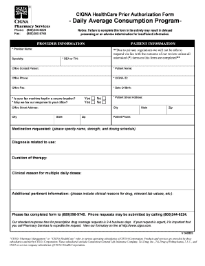 CIGNA HealthCare Prior Authorization Form