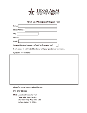 Forest Land Management Request Form