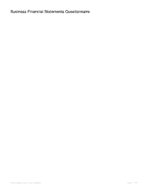 Financial Statements Questionnaire