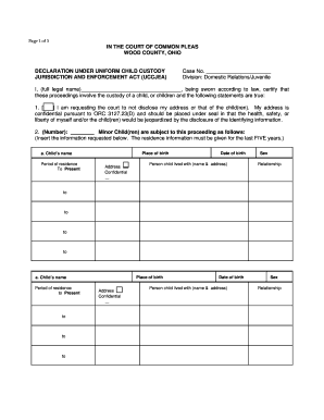 Declaration Under UCCJEA
