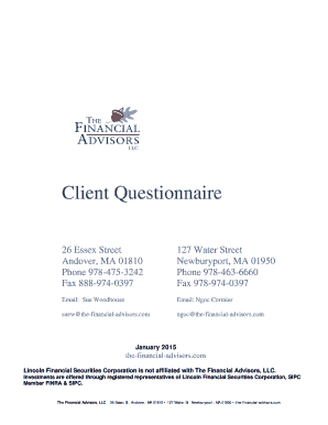 Client Financial Information Questionnaire