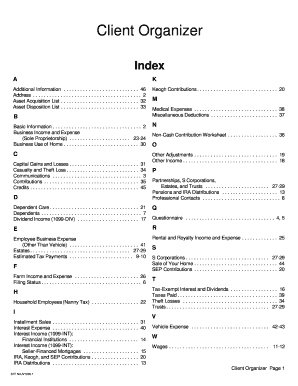 Tax Information Organizer
