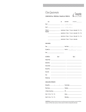 Estate Planning Documentation Questionnaire