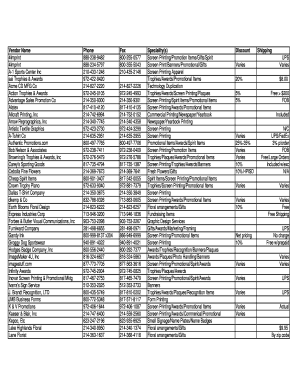 Vendor Directory Template