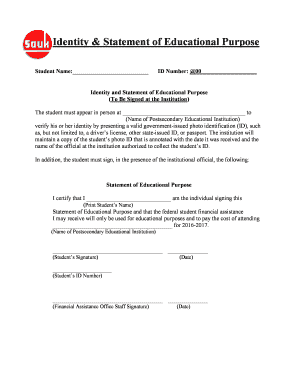 Identity and Statement of Educational Purpose