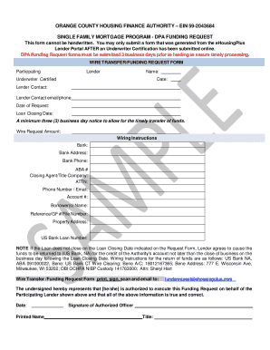 Orange County Housing Finance Authority DPA Funding Request