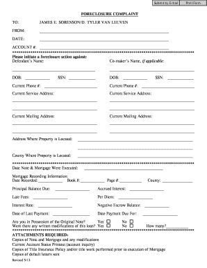 Foreclosure Complaint Form