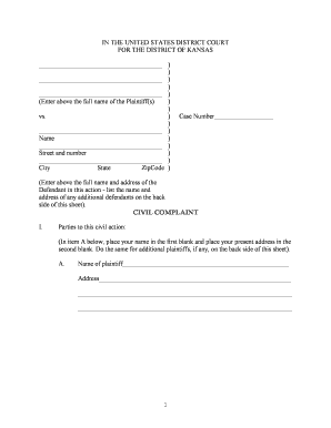Civil Complaint Form