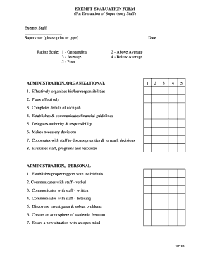 Exempt Evaluation Form