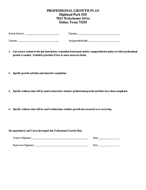 Professional Growth Plan