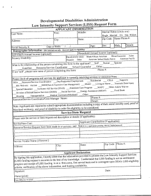 Maryland LISS Request Form