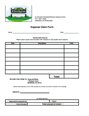 Expense claim form template - Expense Claim Form - Elvehjem Neighborhood - elvehjemneighborhood