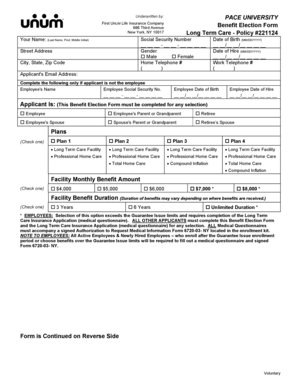 Long Term Care Benefit Election Form