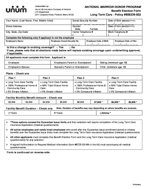 Long Term Care Benefit Election Form
