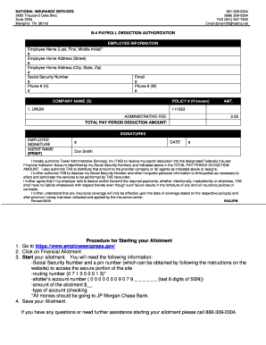 Payroll Deduction Authorization Form