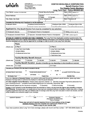 Long Term Care Benefit Election Form
