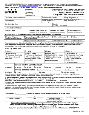 Long Term Care Benefit Election Form