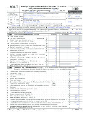 Form 990-T 2009