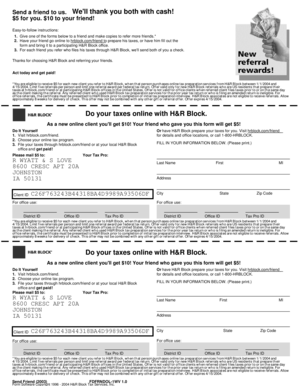 H&R Block Friend Referral Form