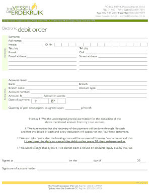 Electronic Debit Order Form