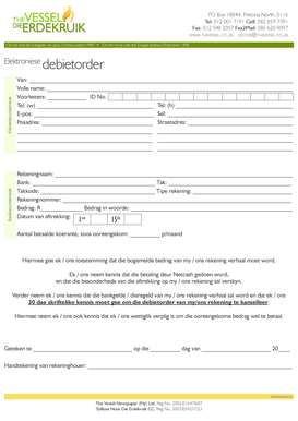 Electronic Debit Order Form