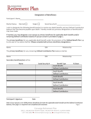 Designation of Beneficiary Form