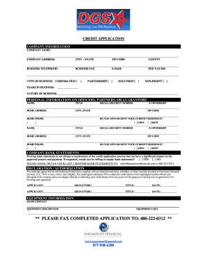 Credit Application Form