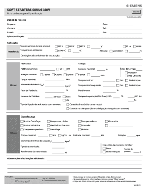 Ficha de Dados para Especificação
