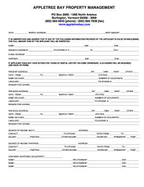 Rental Application Form