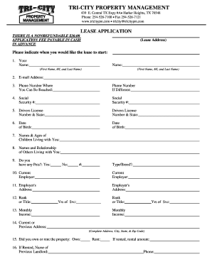 Lease Application