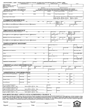 Rental Application Form