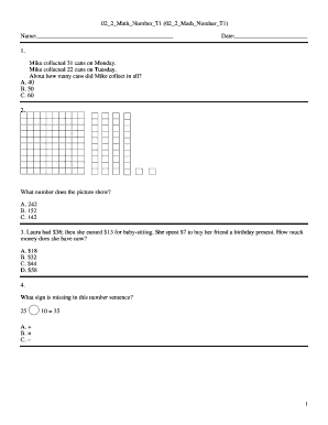 Math Number Test 1