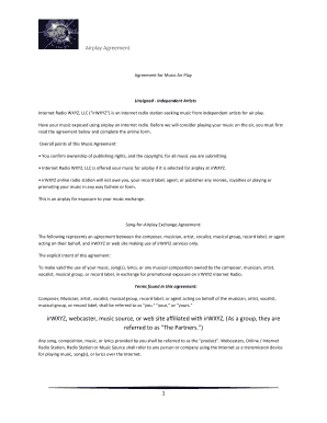 Music Airplay Agreement