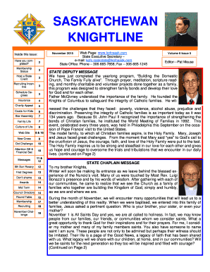 SASKATCHEWAN KNIGHTLINE Web Page: www